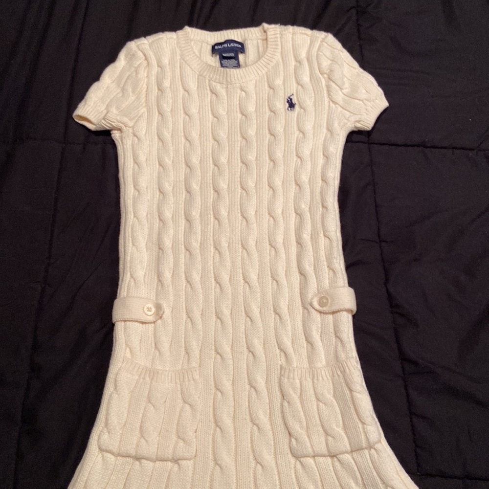 Ralph Lauren Cable Knit Dress (Cream)
